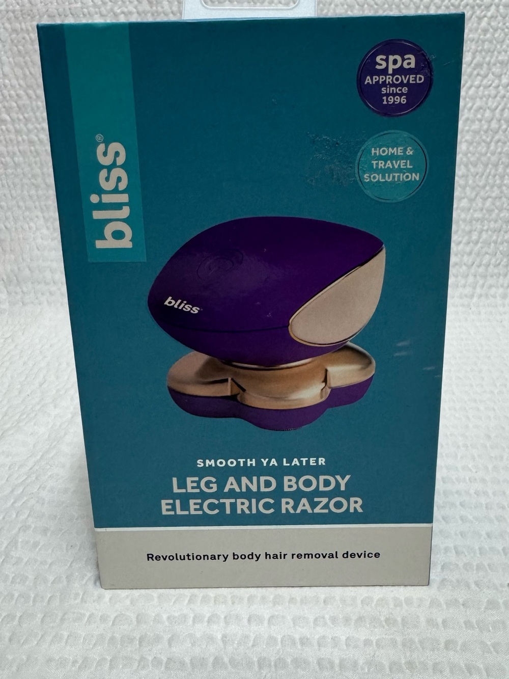 Bliss Smooth Ya Later Leg & Body Electric Razor in Purple and gold